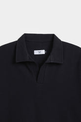 Oversized Ottoman Knitted Polo - NOIR